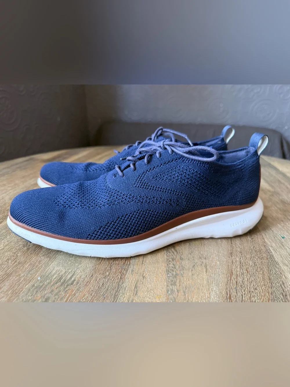 Cole Haan OriginalGrand Stitchlite Wingtip Oxfords in Navy Blue - Size 9